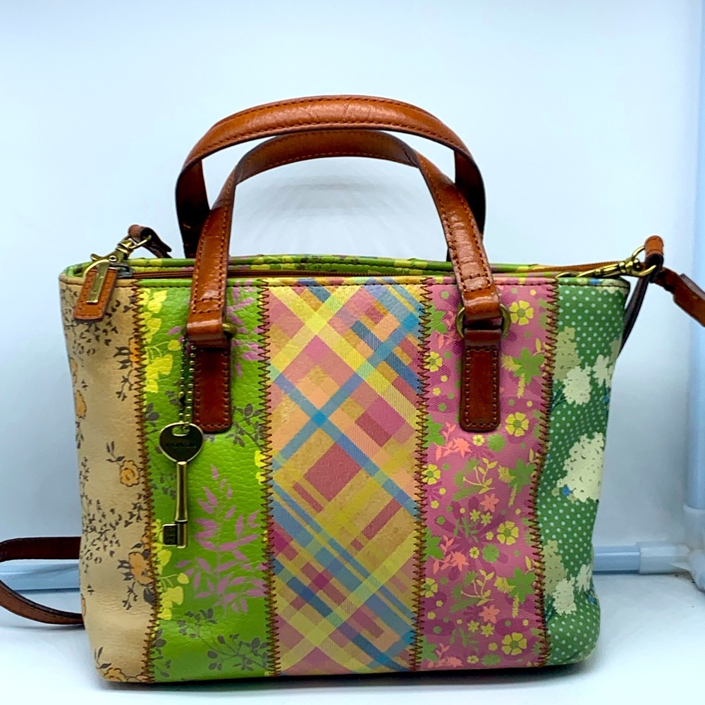 FOSSIL 75082 Key 1954 patchwork leather crossbody